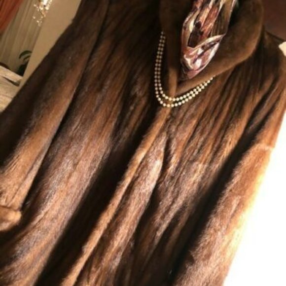Full Length Demi Buff Mink Directional Coat - Picture 3 of 6